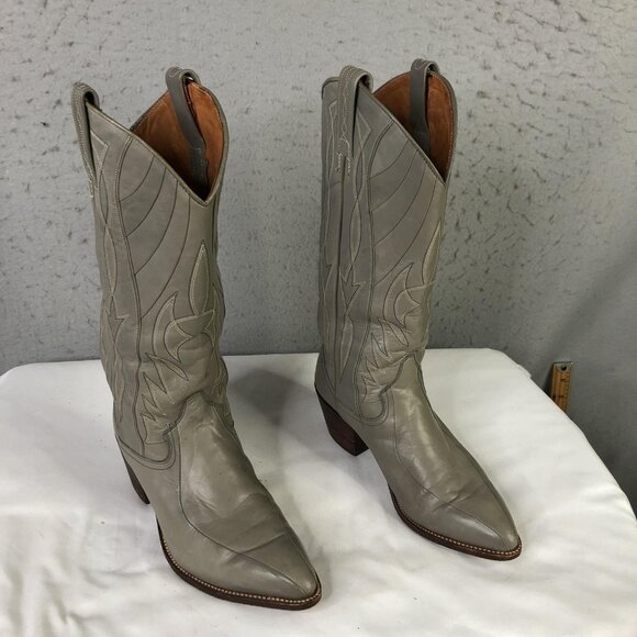 Dan Post Shoes - Dan Post Boots Womens Size 6.5C Gray Leather Western Pointed Toe Spain 4117